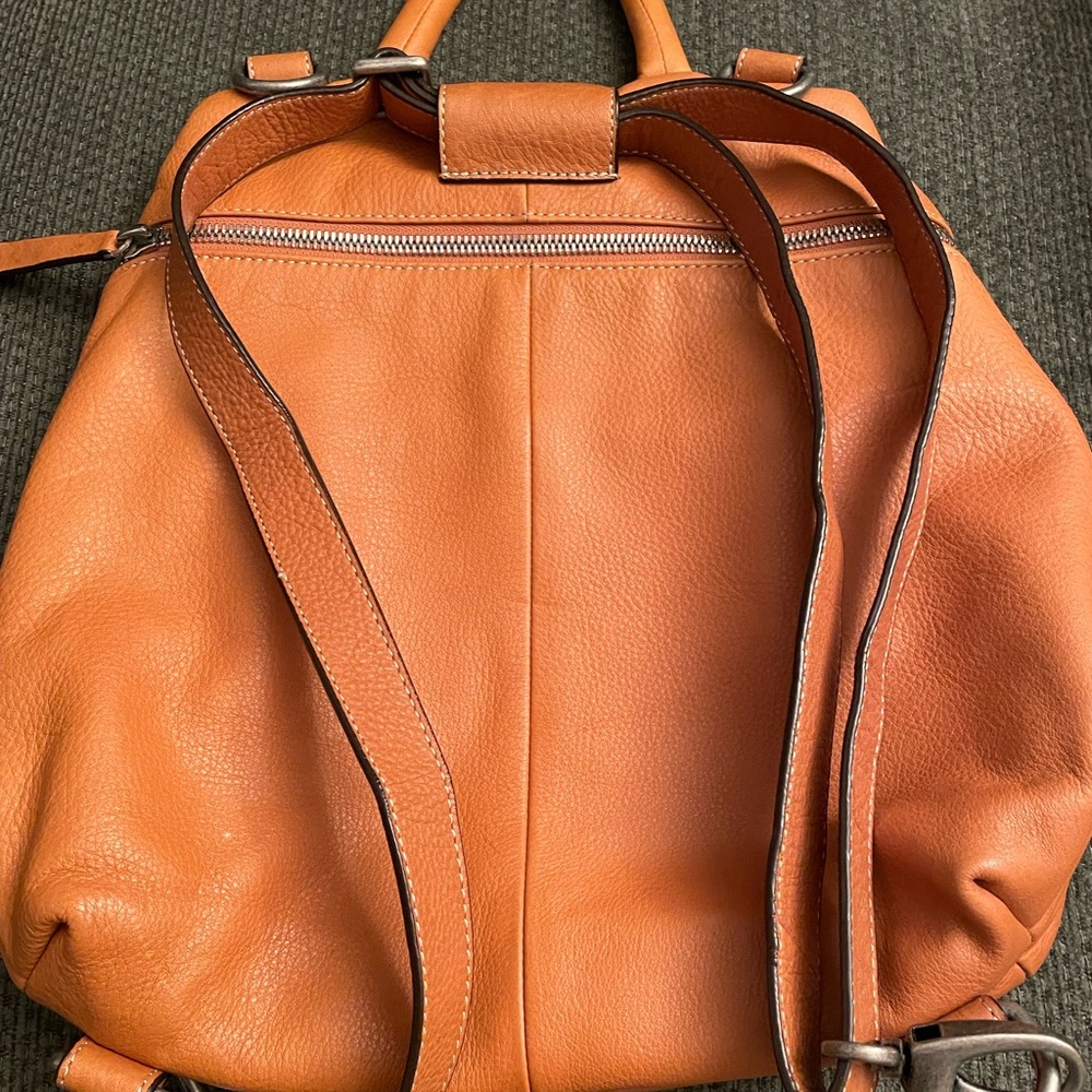HOBO Backpack Tote in Cognac Orange Leather - Picture 3 of 9